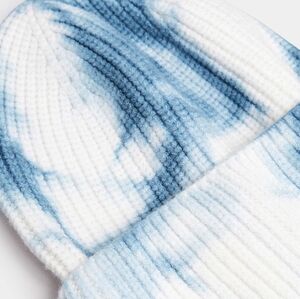 Blue and White Tie-Dye Beanie
